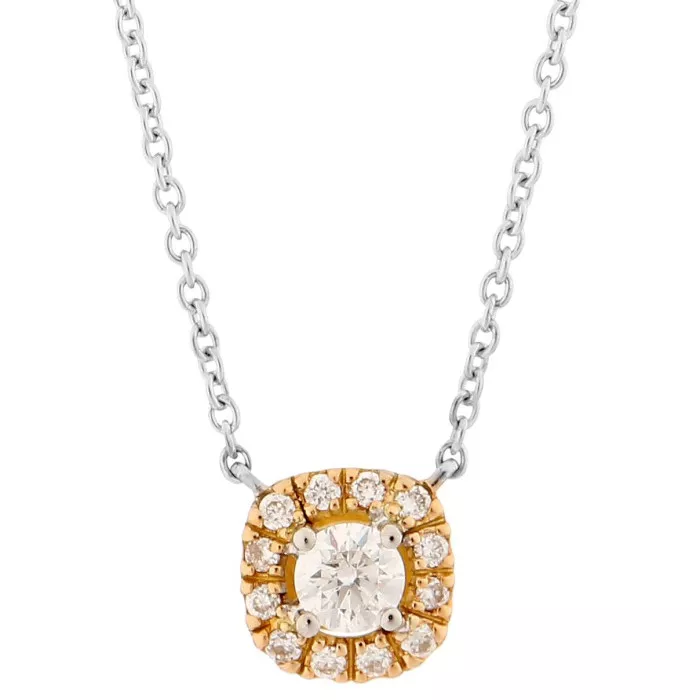 Orphelia® 'Gilda' Women's Two-Tone 18C Chain with Pendant - Silver/Gold KD-2027/1