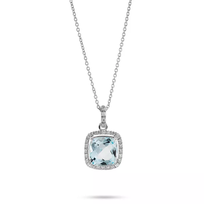 Orphelia® 'Euphelia' Women's Whitegold 18C Pendant with Chain - White KD-2041