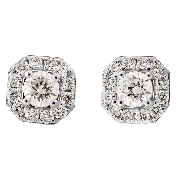 Orphelia® 'Amelina' Women's Whitegold 18C Stud Earrings - Silver OD-5031