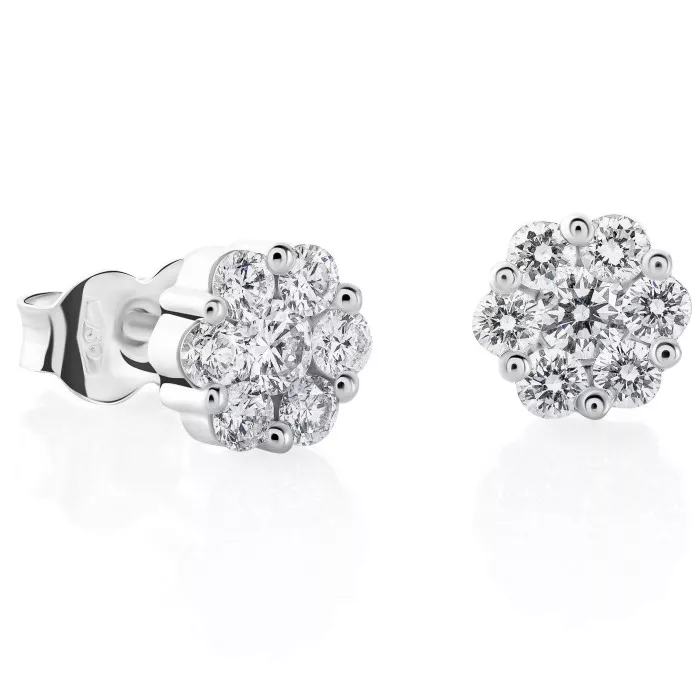Orphelia® 'Norvina' Women's Whitegold 18C Stud Earrings - Silver OD-5328