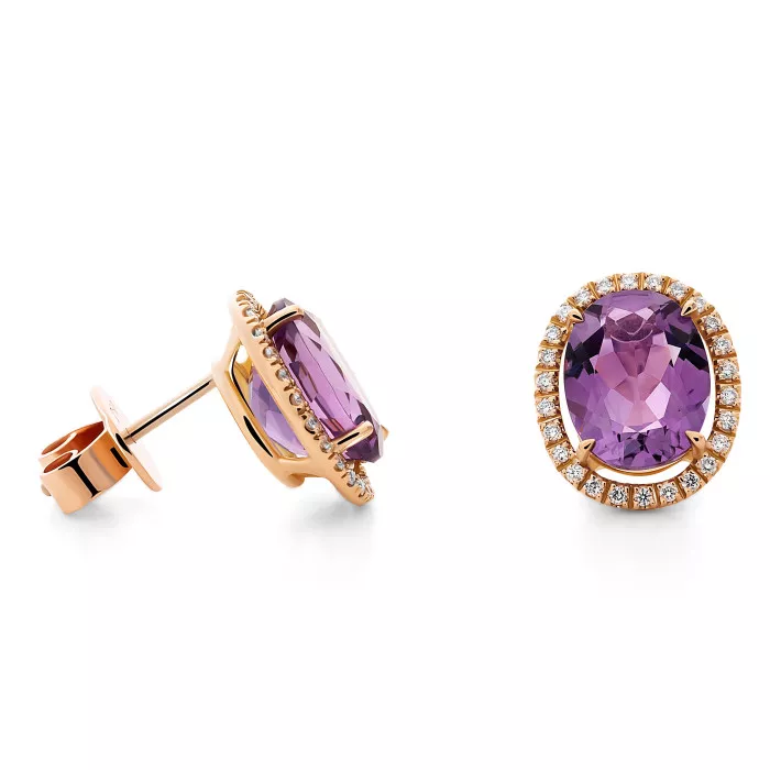 Orphelia® 'Alberta' Women's Rose gold 18C Stud Earrings - Rose OD-5338