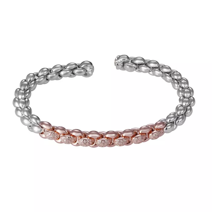 Orphelia® 'Jada' Women's Sterling Silver Bracelet - Silver/Rose ZA-7395