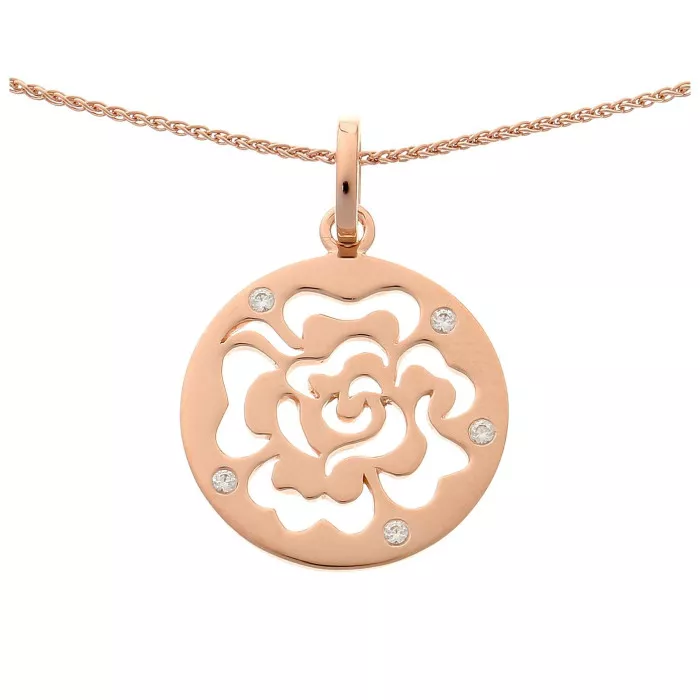 Orphelia® 'Fiore' Women's Sterling Silver Chain with Pendant - Rose ZH-7079/1