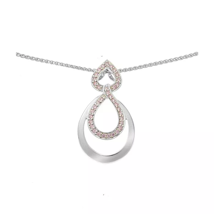 Orphelia® 'Amber' Women's Sterling Silver Chain with Pendant - Silver ZH-7092