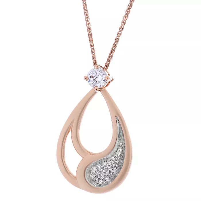 Orphelia® 'Minna' Women's Sterling Silver Chain with Pendant - Rose ZH-7228