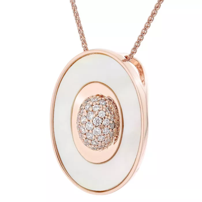 Orphelia® 'Aurori' Women's Sterling Silver Chain with Pendant - Rose ZH-7292