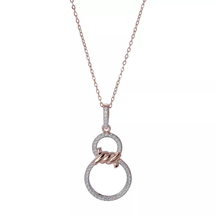 Orphelia® 'Aavia' Women's Sterling Silver Chain with Pendant - Rose ZH-7422