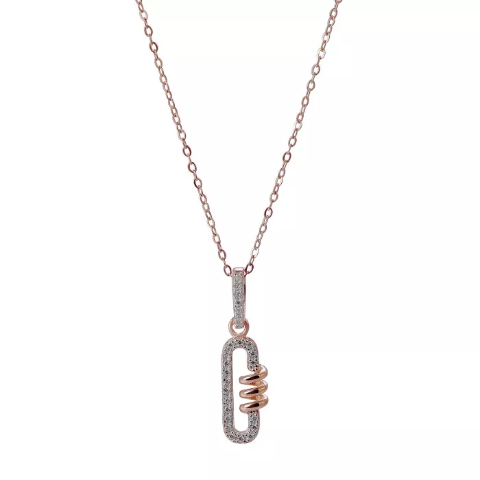 Orphelia® 'Gigi' Women's Sterling Silver Chain with Pendant - Rose ZH-7438