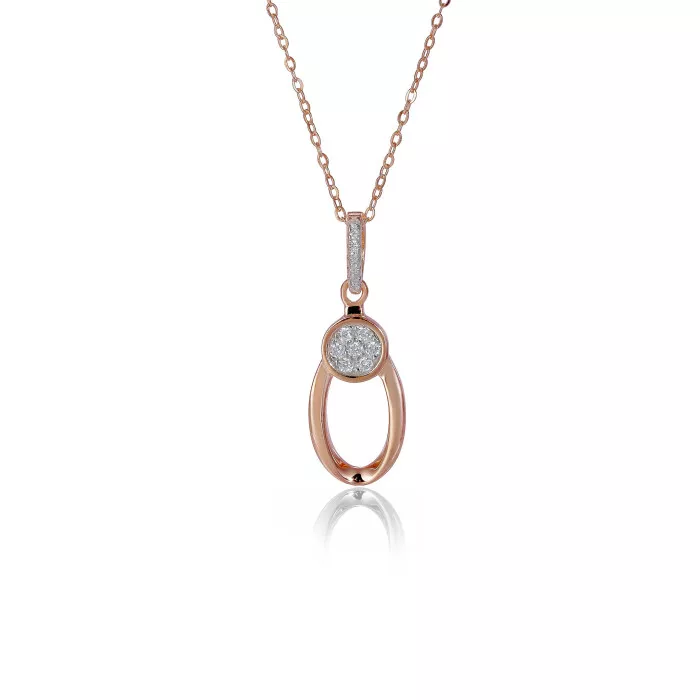 Orphelia® 'Ambra' Women's Sterling Silver Chain with Pendant - Rose ZH-7439