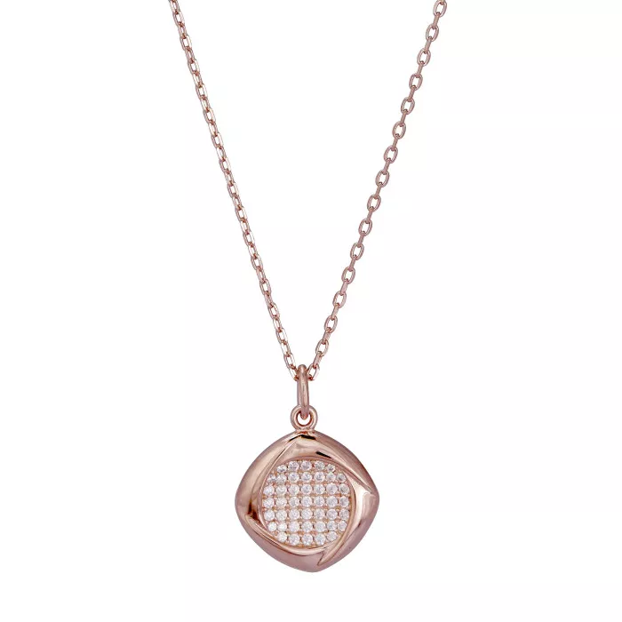 Orphelia® 'Amalia' Women's Sterling Silver Chain with Pendant - Rose ZH-7442
