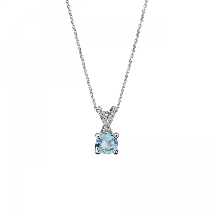 Orphelia® 'Maya' Women's Sterling Silver Chain with Pendant - Silver ZH-7478/AQ