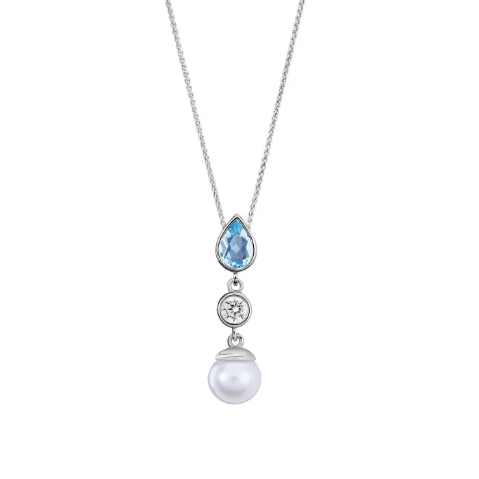 Orphelia® 'Lylou' Women's Sterling Silver Chain with Pendant - Silver ZH-7498