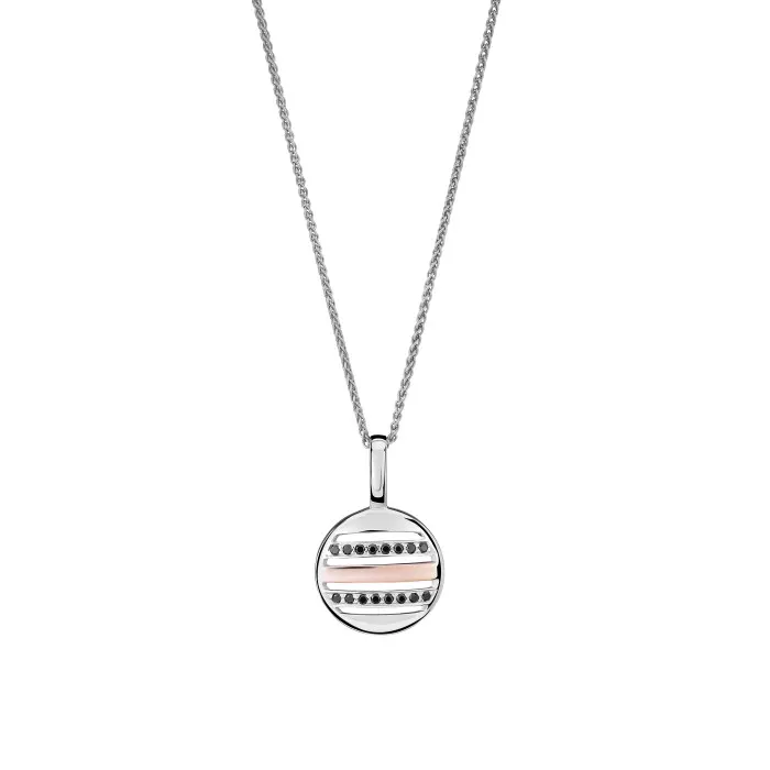 Orphelia® 'Maxwell' Women's Sterling Silver Chain with Pendant - Silver/Rose ZH-7501