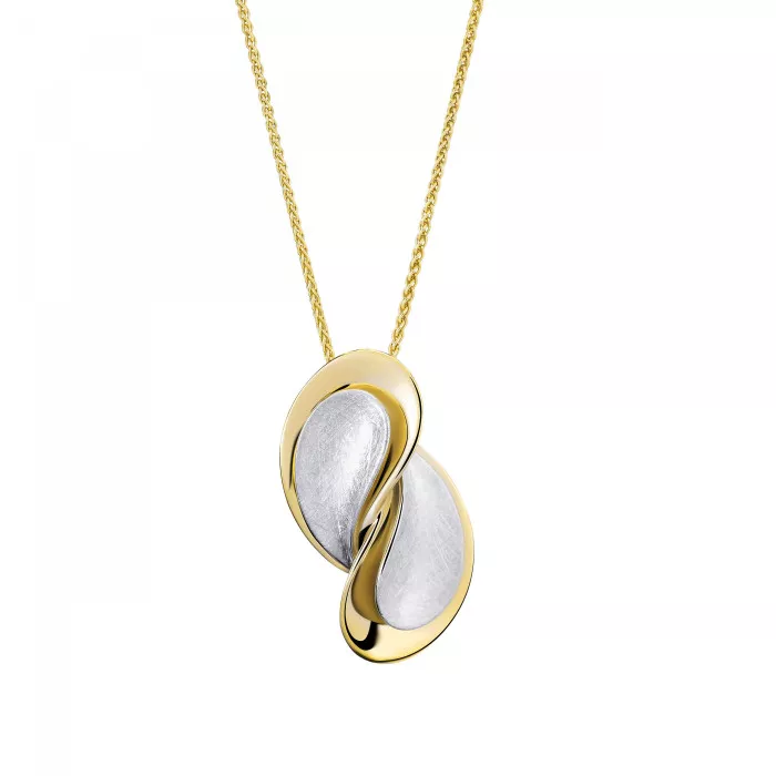 Orphelia® 'Ameliana' Women's Sterling Silver Chain with Pendant - Silver/Gold ZH-7508
