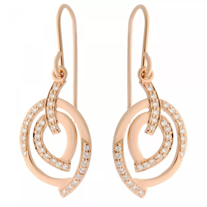 Orphelia® 'Celine' Women's Sterling Silver Drop Earrings - Rose ZO-7114/RG