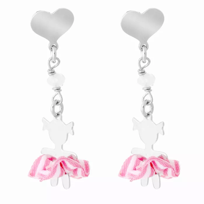 Orphelia® 'Cute' Child's Sterling Silver Drop Earrings - Silver ZO-7133