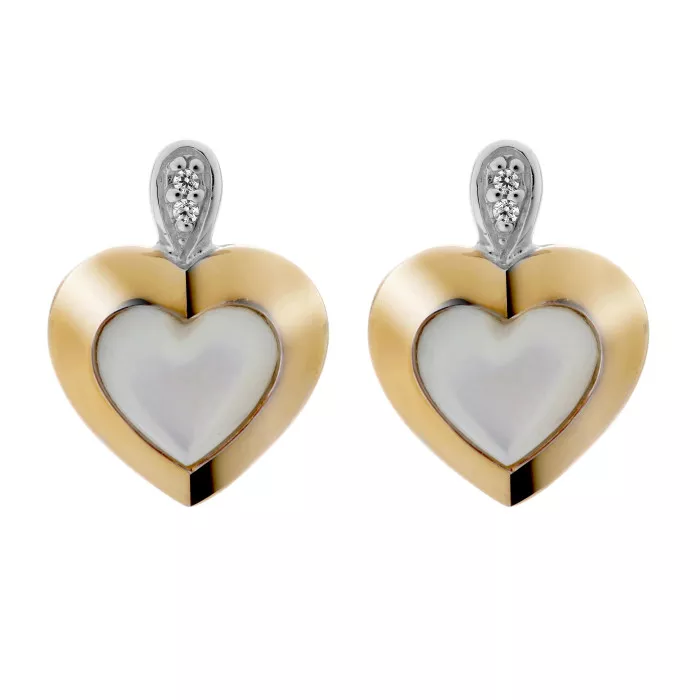 Orphelia® 'Debby' Women's Sterling Silver Stud Earrings - Silver/Gold ZO-7289/G