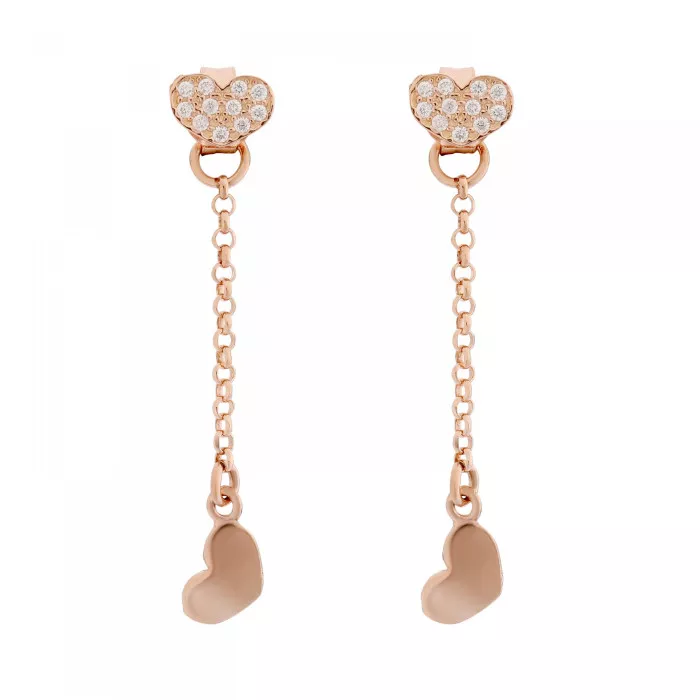 Orphelia® 'Elisa' Women's Sterling Silver Drop Earrings - Rose ZO-7381