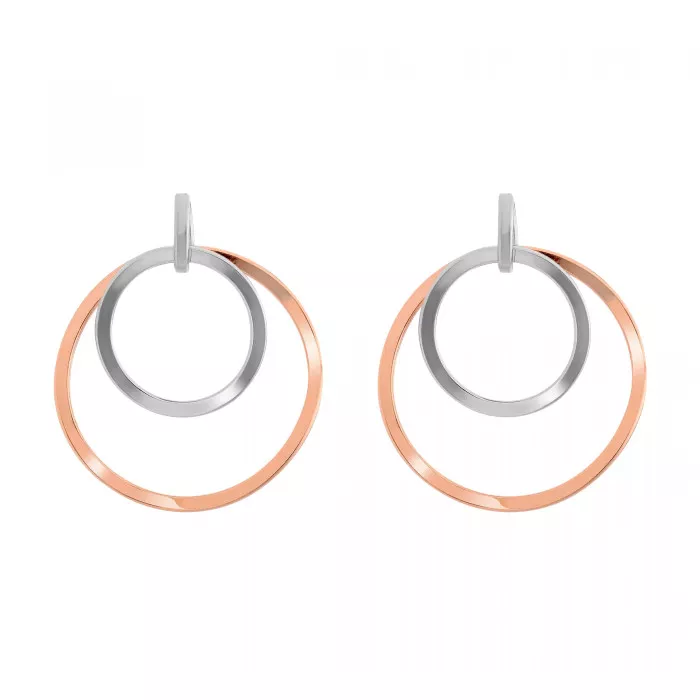 Orphelia® 'Margot' Women's Sterling Silver Drop Earrings - Silver/Rose ZO-7387