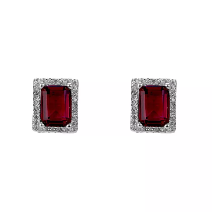 Orphelia® 'Enora' Women's Sterling Silver Stud Earrings - Silver ZO-7425/RU