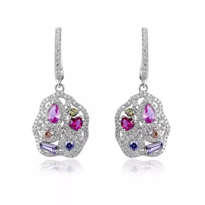 Orphelia® 'Marosetti' Women's Sterling Silver Drop Earrings - Silver ZO-7427