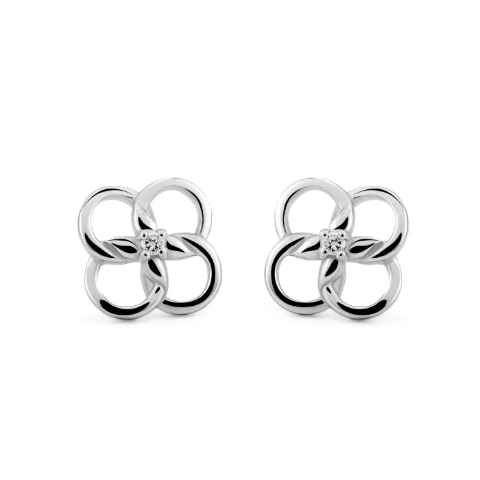 Orphelia® 'Aida' Women's Sterling Silver Stud Earrings - Silver ZO-7472
