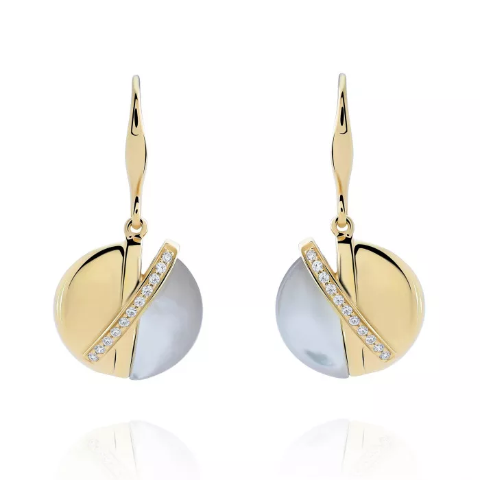 Orphelia® 'Moragene' Women's Sterling Silver Drop Earrings - Gold ZO-7506/G