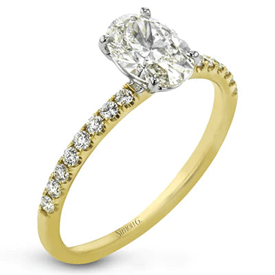 18K Yellow Gold Oval Semi-Mount Engagement Ring