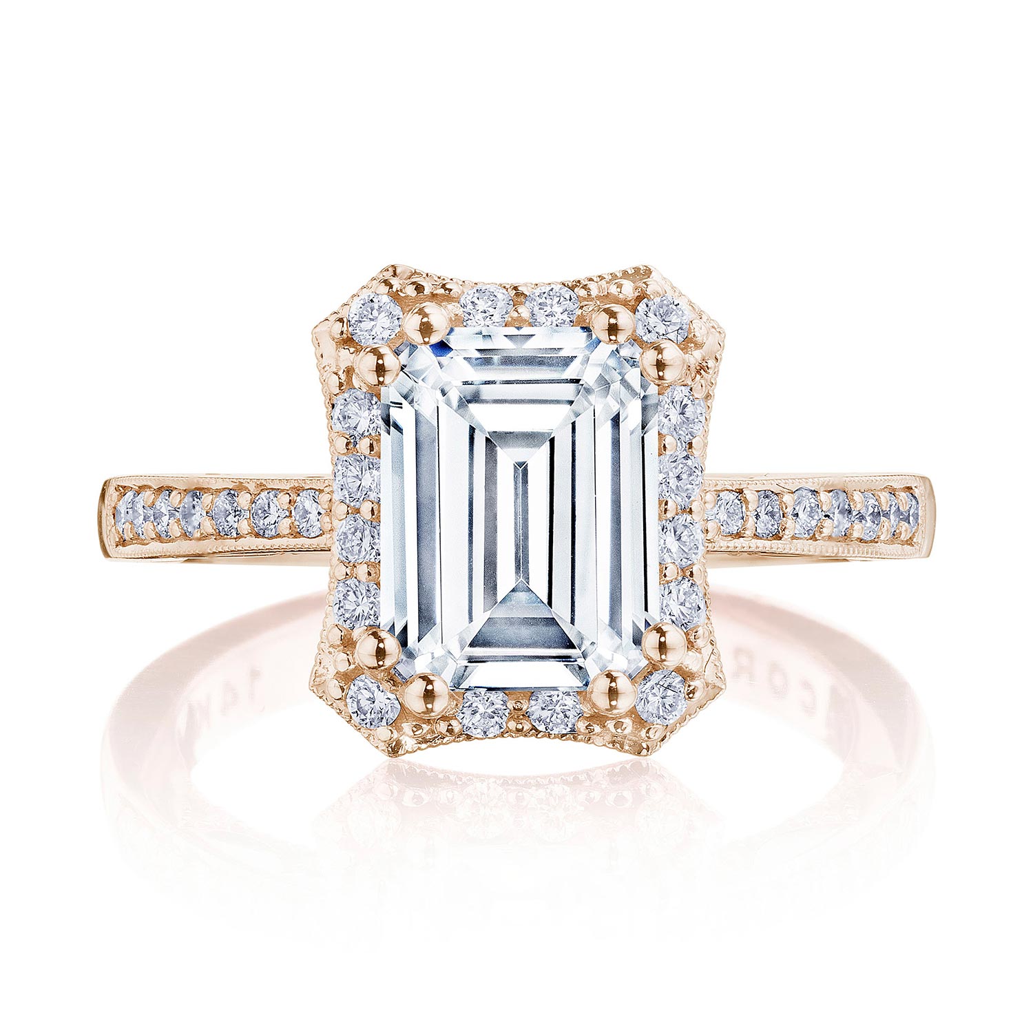 P1032EC Emerald Bloom Engagement Ring