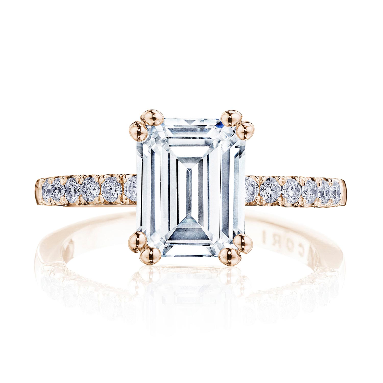 P1042EC Emerald Solitaire Engagement Ring