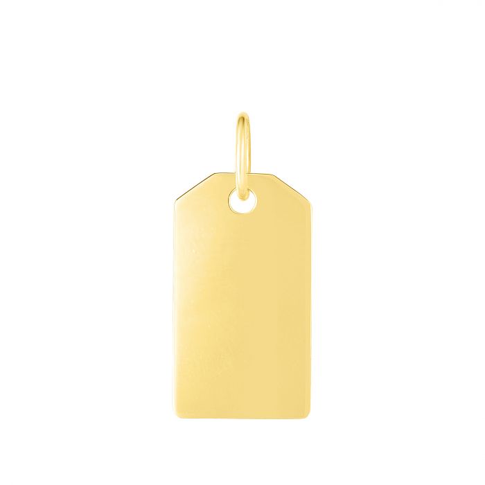 14K Gold Tag Pendant