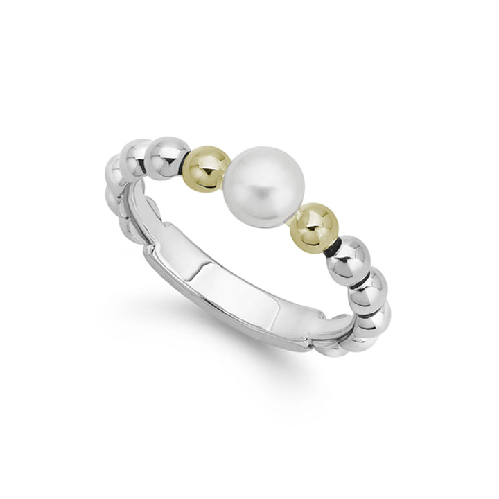 Lagos Luna Pearl Two Tone Ring- 02-80682