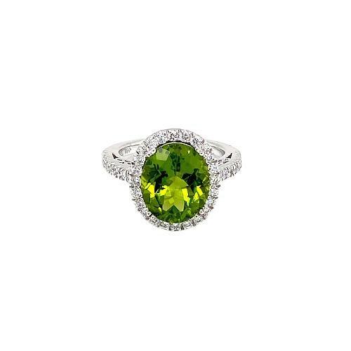 Peridot Diamond Ring