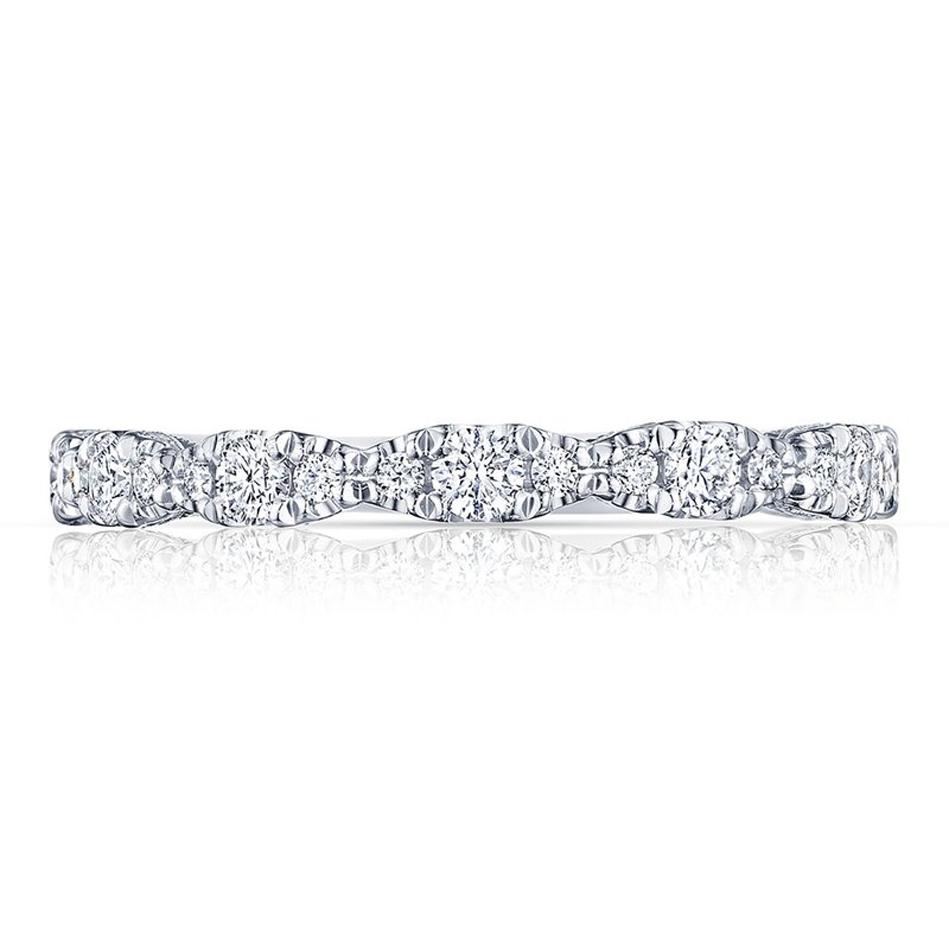 Tacori 18K White Gold Petite Crescent Eternity Wedding Band- HT2558B34W