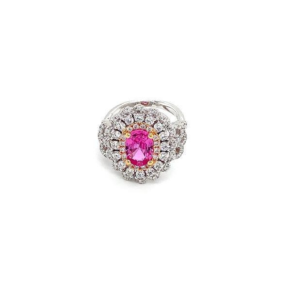 Pink Sapphire Diamond Ring