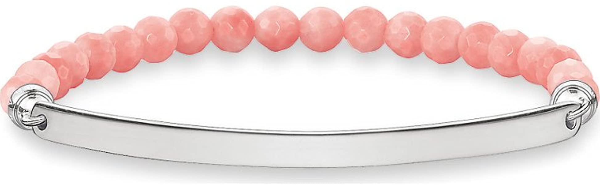 Glam Love Bridge Bamboo Coral Stones Bracelet (Silver/Pink)