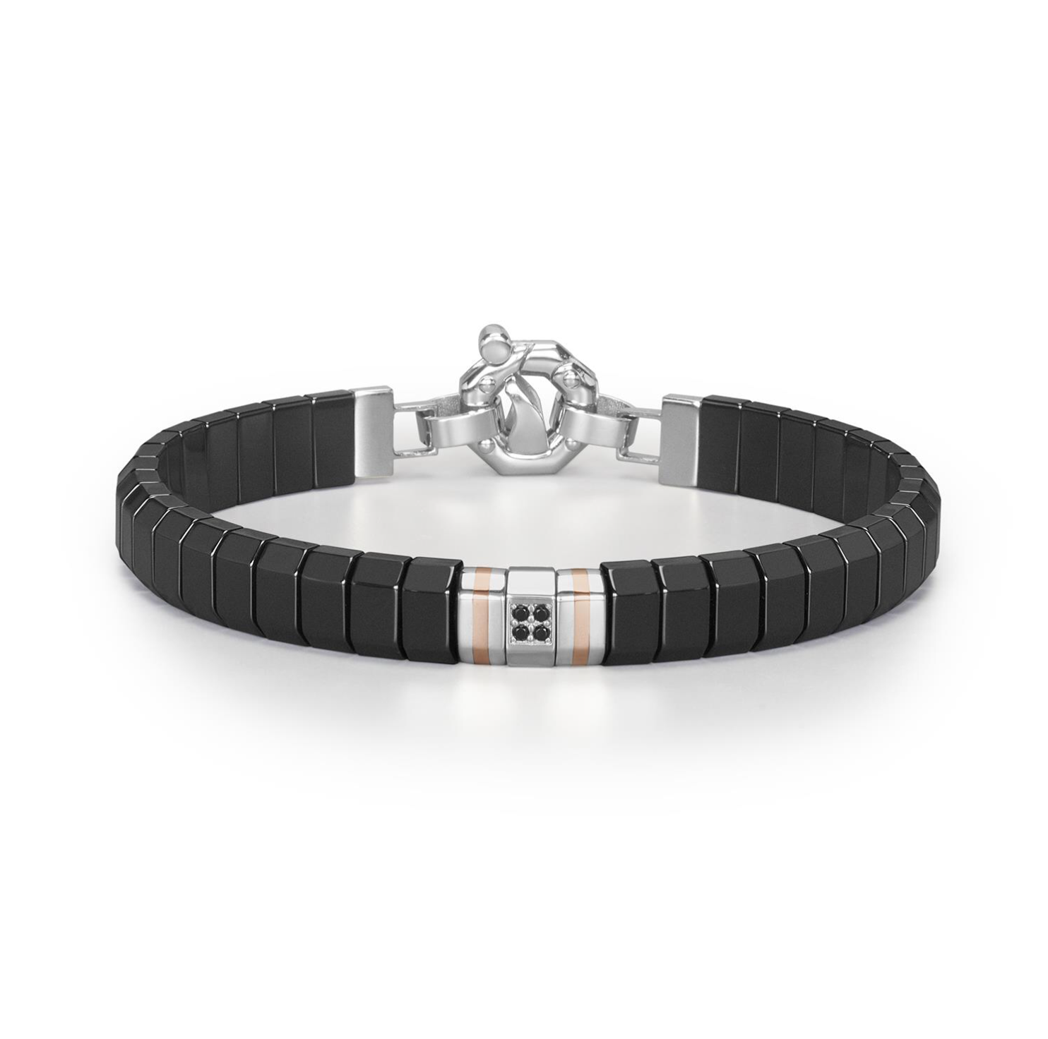 Black Men Bracelet Black Ceramic and Titanium