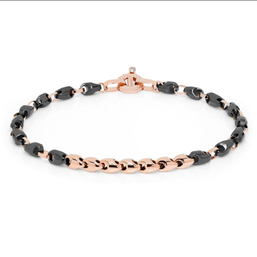 Baraka Men Bracelet 18K Rose Gold and Black Ceramic