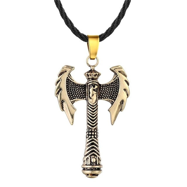 Slavic Viking Ax Vintage Biker Punk Necklace