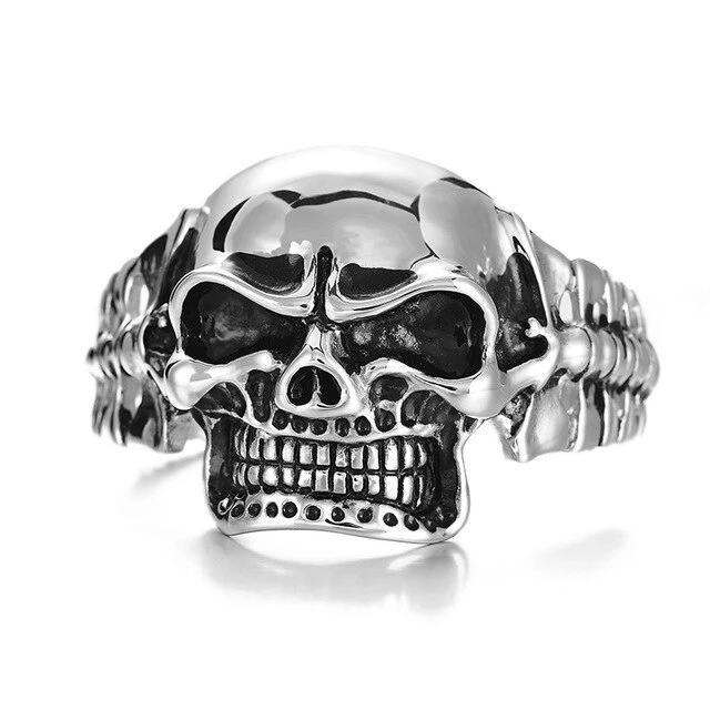 316L Stainless Steel Big Skull Bracelet for Men