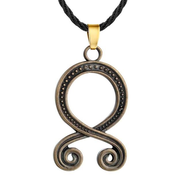 Steel Troll Cross Pendant with Knotted Rope Necklace