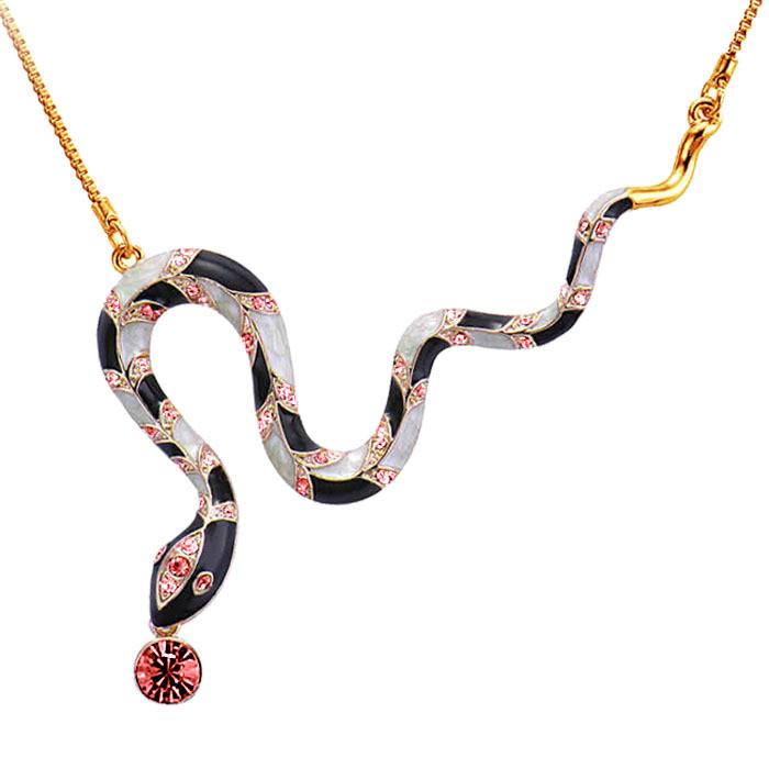 Snake Necklace with Red Australian Rhinestone