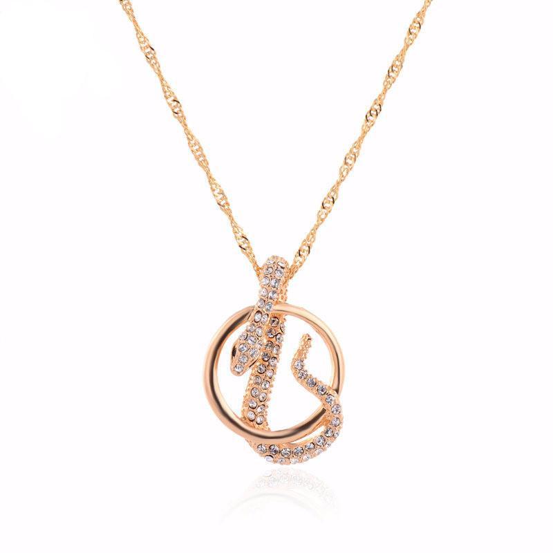 Austrian Crystal Snake Pendant Necklace