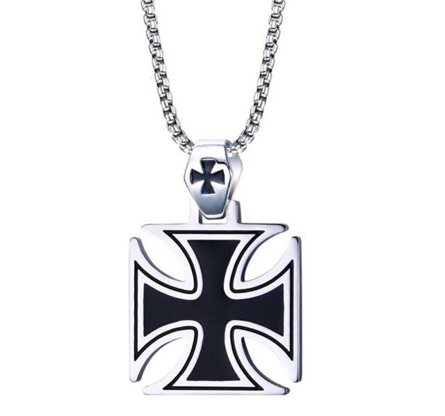 Maltese Iron Cross Pendant Necklace