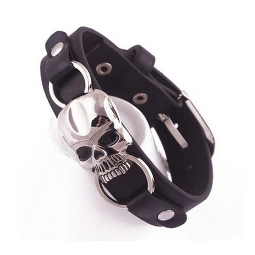 Vintage Retro Skull Leather Bracelet
