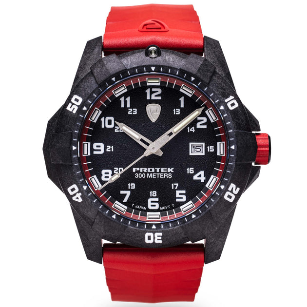 ProTek Carbon Dive 1000 Series Tritium Red