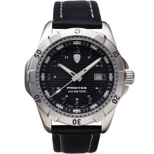ProTek Steel Dive 2000 Series Tritium Black Silver