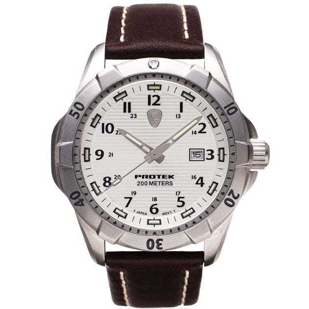 ProTek Steel Dive 2000 Series Tritium White Brown