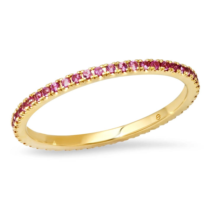 Eriness 14K Yellow Gold Pink Sapphire Eternity Band