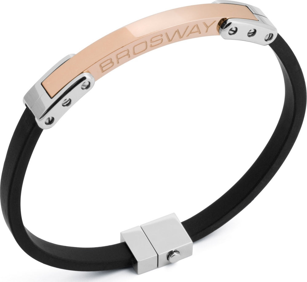 Class Black Rubber Bracelet (Silver/Rose-Gold)
